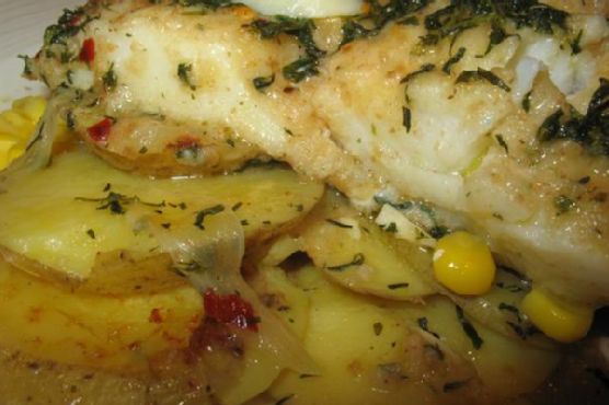 Cod and Potato Oreganata