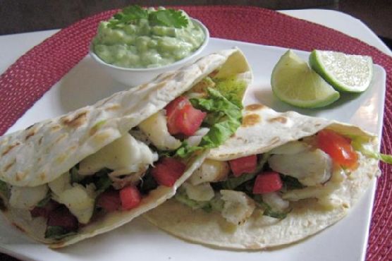Grilled Fish Tacos W/ Spicy Tequila-Lime Guacamole