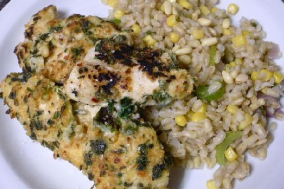 Herby Pine Nut Chicken With Vegetable Pearl Barley