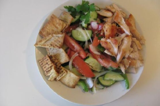 Lettuce-Less Fattoush Salad With Grilled Chicken