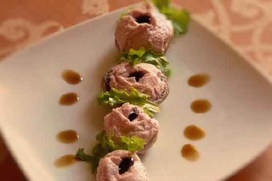 Mushrooms With Mortadella Mousse