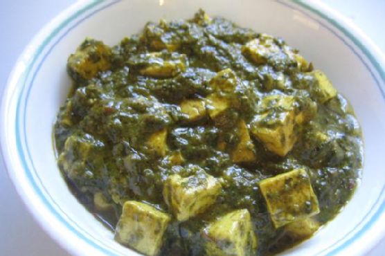 Palak-tofu (bean curd)