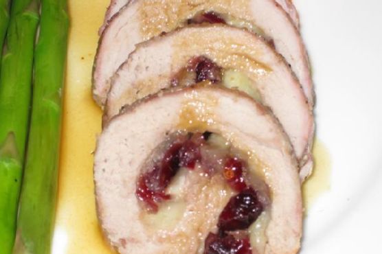 Pork Tenderloin Stuffed With Cranberries and Brie