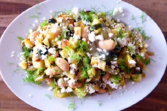 Roast Fennel and Leek Salad with Butterbeans
