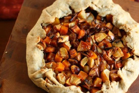Roasted Apple and Butternut Galette With Mustard-Maple Glaze